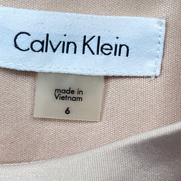 Calvin Klein Petal Pastel Blush Light Pink Cold Shoulder Sheath Dress Size 6 - Picture 6 of 7